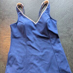 60s VINTAGE JC Penney Blue One Piece Swim Suit Size 40 Sea Lure Bathing XL?